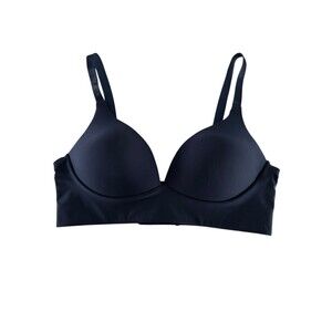 AnaOno Trish Molded Cup Plunge Bra  Navy Blue Medium 34